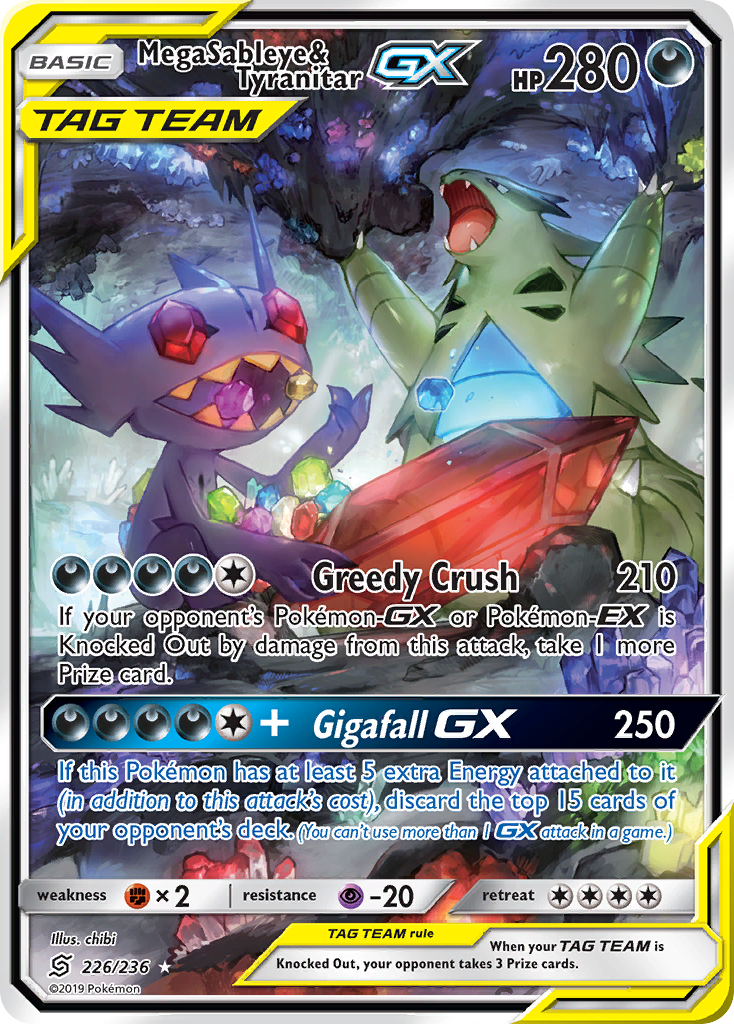 Mega Sableye & Tyranitar GX (226/236) [Sun & Moon: Unified Minds] | The Gaming-Verse