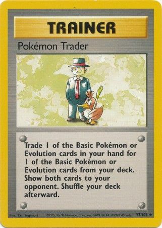 Pokemon Trader (77/102) [Base Set Unlimited] | The Gaming-Verse