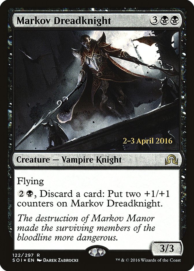 Markov Dreadknight (Prerelease) [Shadows over Innistrad Prerelease Promos] | The Gaming-Verse