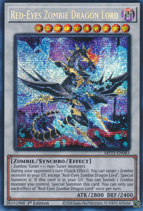 Red-Eyes Zombie Dragon Lord [MP23-EN083] Prismatic Secret Rare | The Gaming-Verse