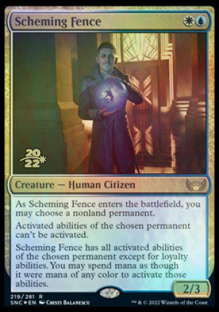 Scheming Fence [Streets of New Capenna Prerelease Promos] | The Gaming-Verse