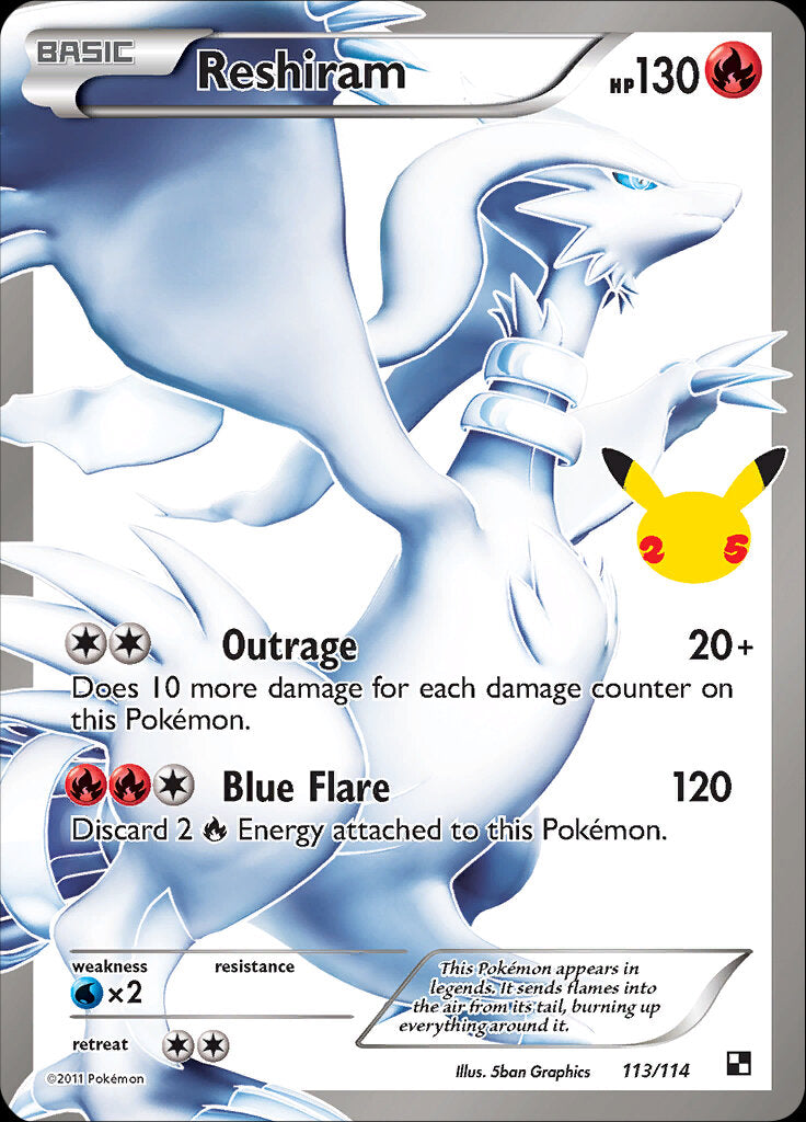 Reshiram (113/114) [Celebrations: 25th Anniversary - Classic Collection] | The Gaming-Verse