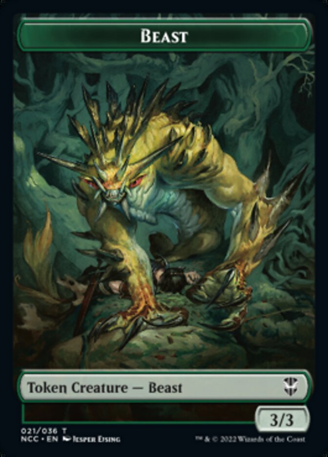 Beast // Saproling Double-sided Token [Streets of New Capenna Commander Tokens] | The Gaming-Verse