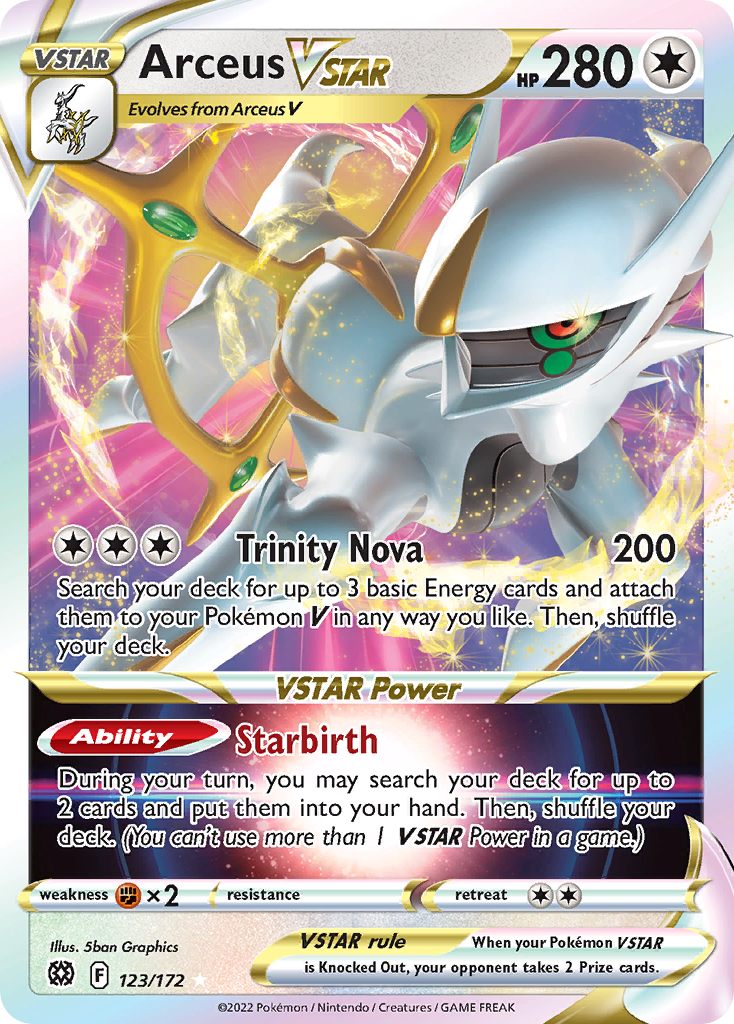 Arceus VSTAR (123/172) (Metal Card) [Sword & Shield: Brilliant Stars] | The Gaming-Verse