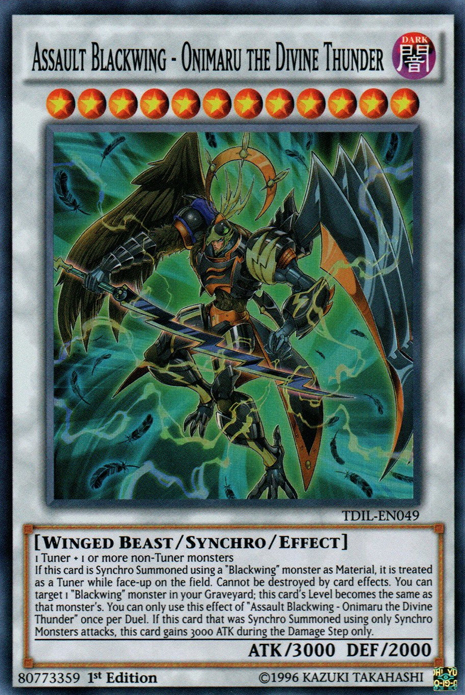 Assault Blackwing - Onimaru the Divine Thunder [TDIL-EN049] Super Rare | The Gaming-Verse