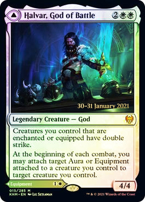 Halvar, God of Battle // Sword of the Realms  [Kaldheim Prerelease Promos] | The Gaming-Verse