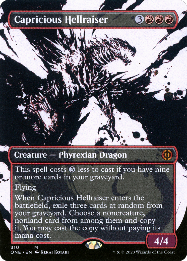 Capricious Hellraiser (Borderless Ichor) [Phyrexia: All Will Be One] | The Gaming-Verse