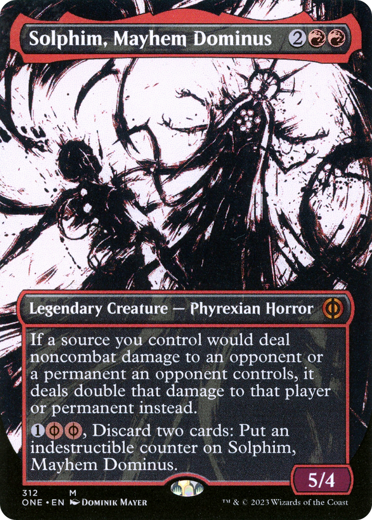 Solphim, Mayhem Dominus (Borderless Ichor) [Phyrexia: All Will Be One] | The Gaming-Verse