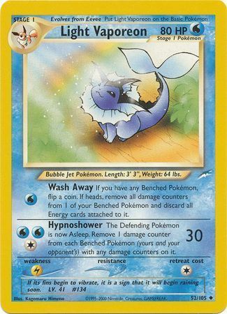 Light Vaporeon (52/105) [Neo Destiny Unlimited] | The Gaming-Verse