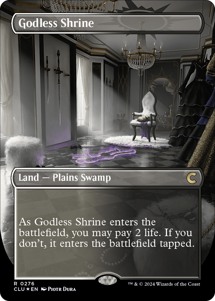 Godless Shrine (Borderless) [Ravnica: Clue Edition] | The Gaming-Verse