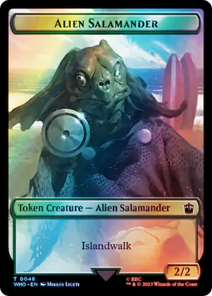 Dalek // Alien Salamander Double-Sided Token (Surge Foil) [Doctor Who Tokens] | The Gaming-Verse