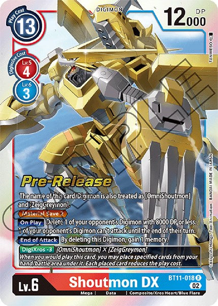 Shoutmon DX [BT11-018] [Dimensional Phase Pre-Release Promos] | The Gaming-Verse