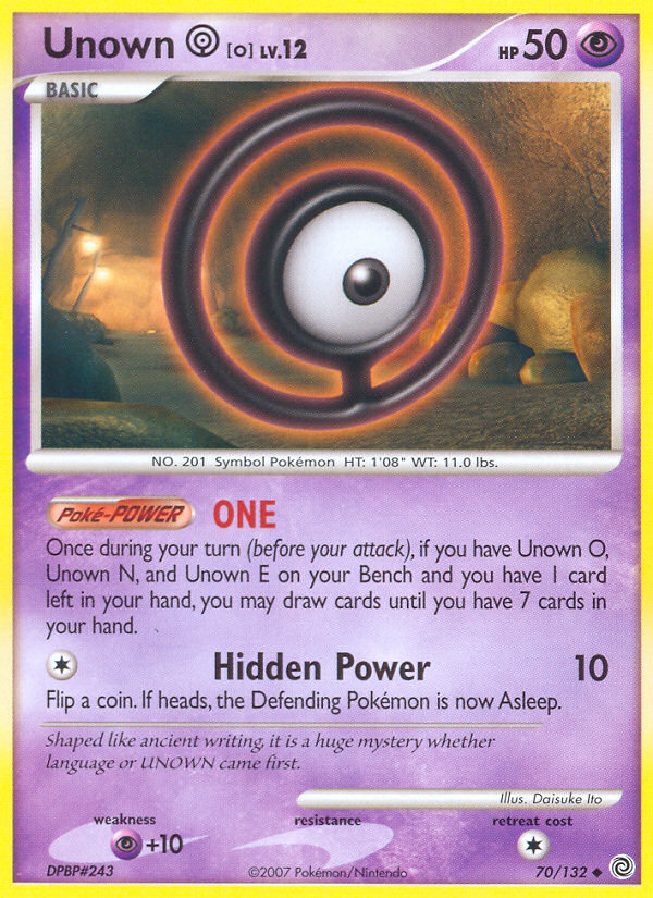 Unown O (70/132) [Diamond & Pearl: Secret Wonders] | The Gaming-Verse