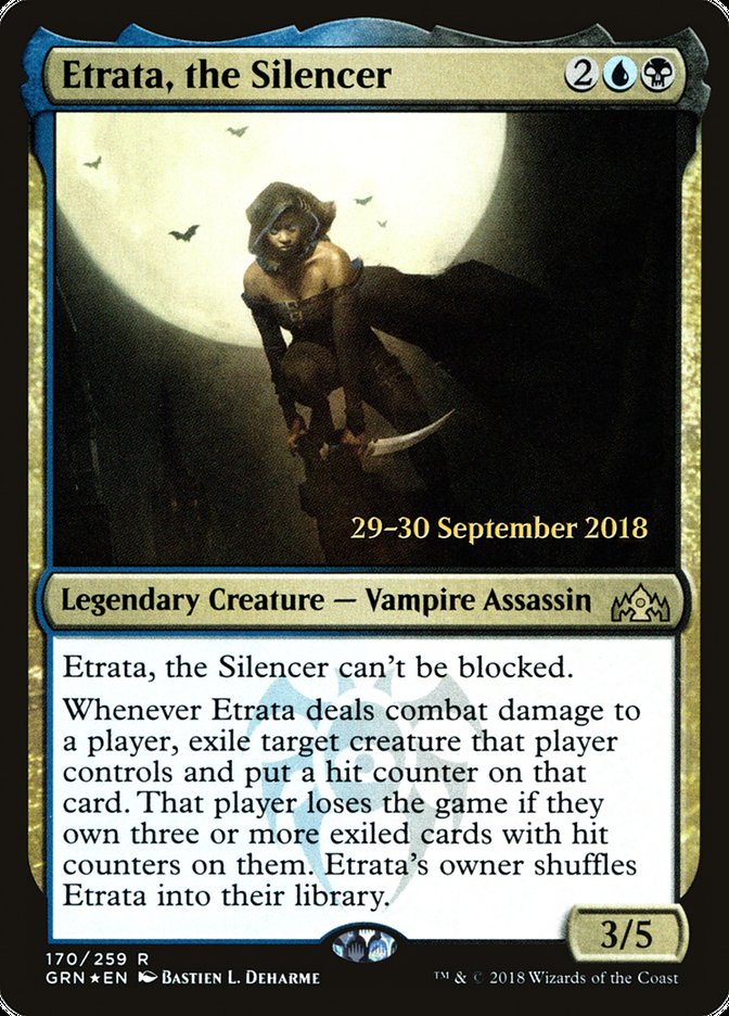 Etrata, the Silencer  (Prerelease) [Guilds of Ravnica Prerelease Promos] | The Gaming-Verse