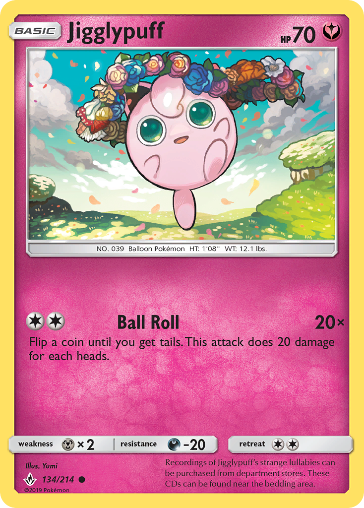 Jigglypuff (134/214) [Sun & Moon: Unbroken Bonds] | The Gaming-Verse