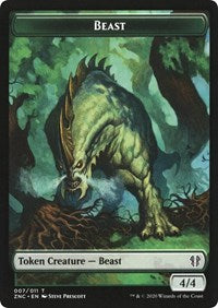 Beast // Saproling Double-sided Token [Commander: Zendikar Rising Tokens] | The Gaming-Verse