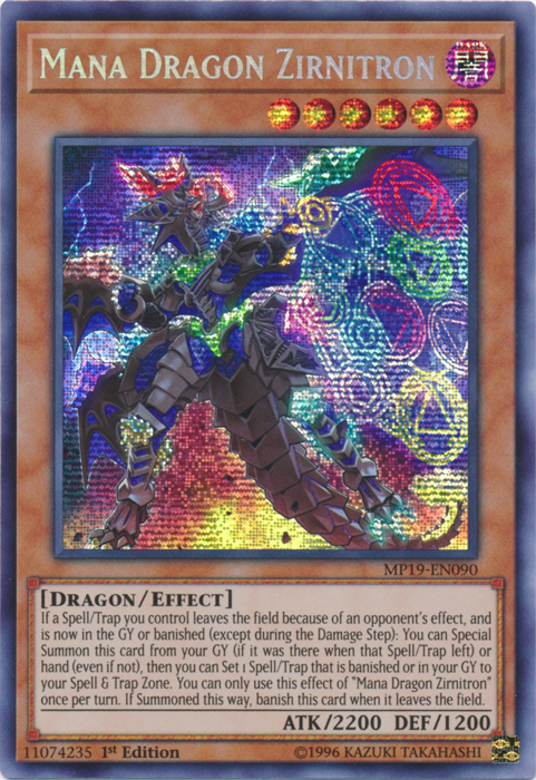 Mana Dragon Zirnitron [MP19-EN090] Prismatic Secret Rare | The Gaming-Verse