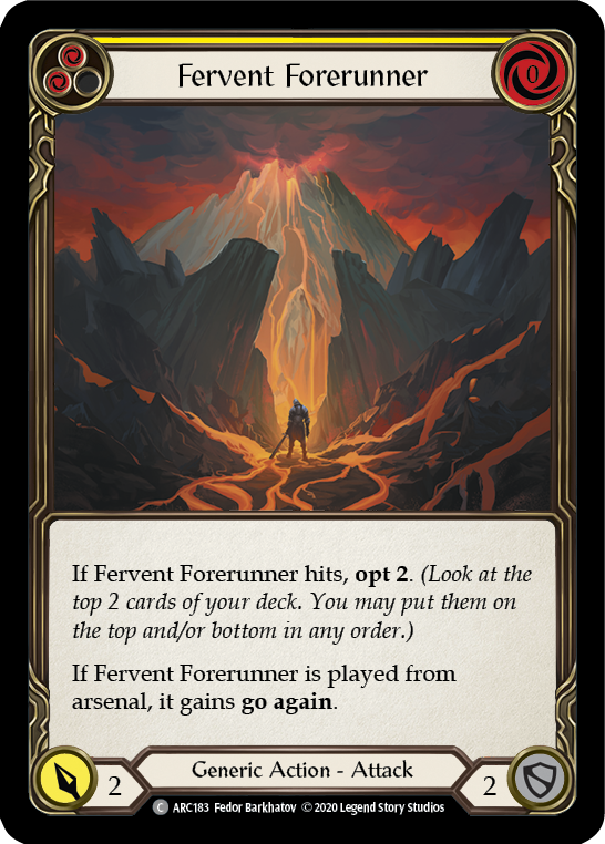 Fervent Forerunner (Yellow) [ARC183] Unlimited Rainbow Foil | The Gaming-Verse