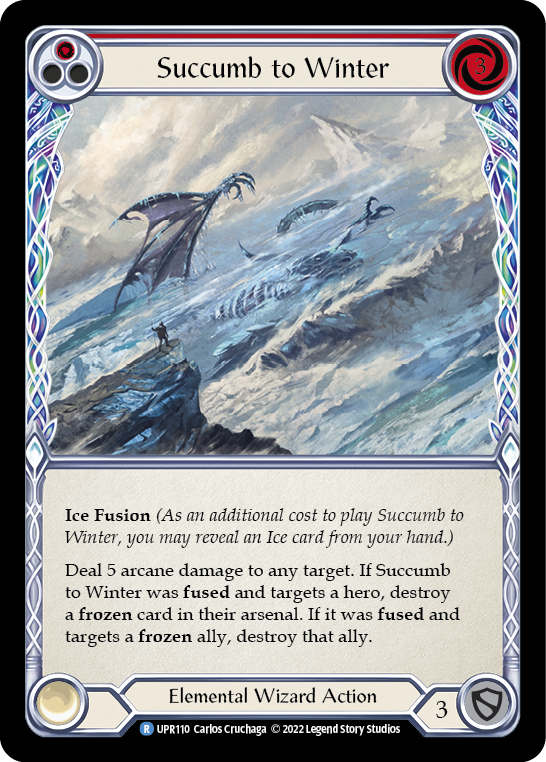 Succumb to Winter (Red) [UPR110] (Uprising)  Rainbow Foil | The Gaming-Verse