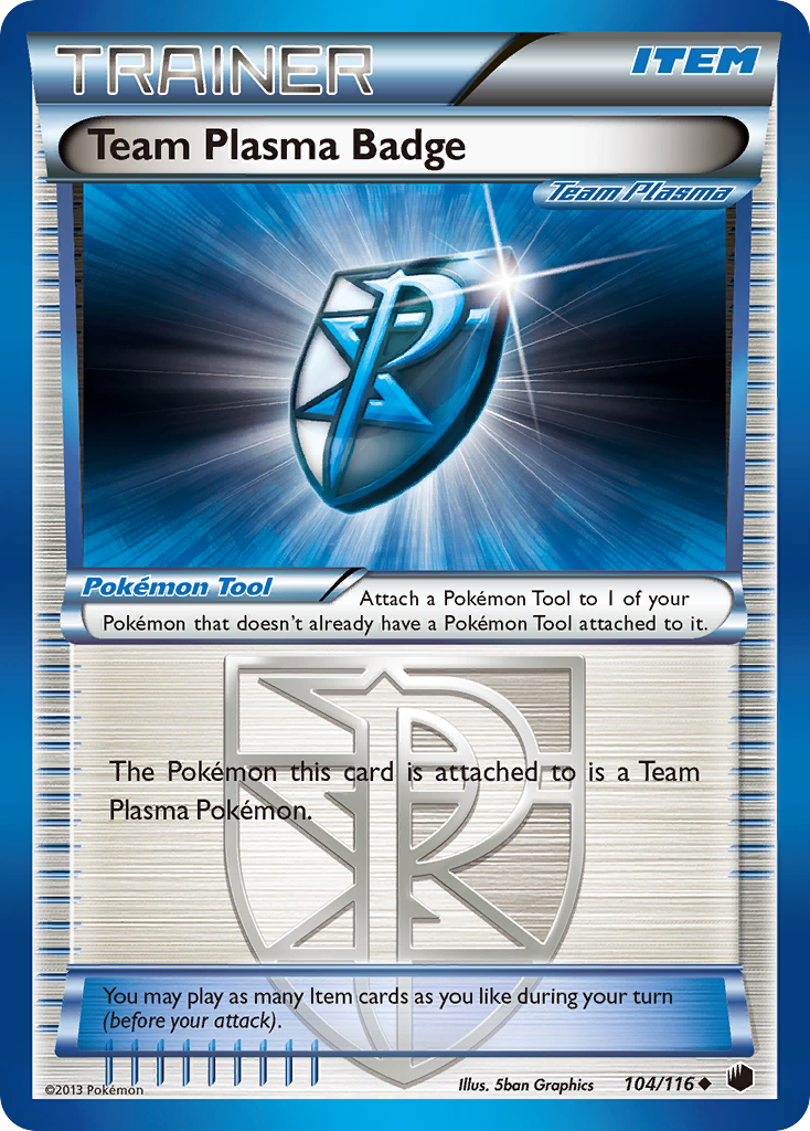 Team Plasma Badge (104/116) [Black & White: Plasma Freeze] | The Gaming-Verse