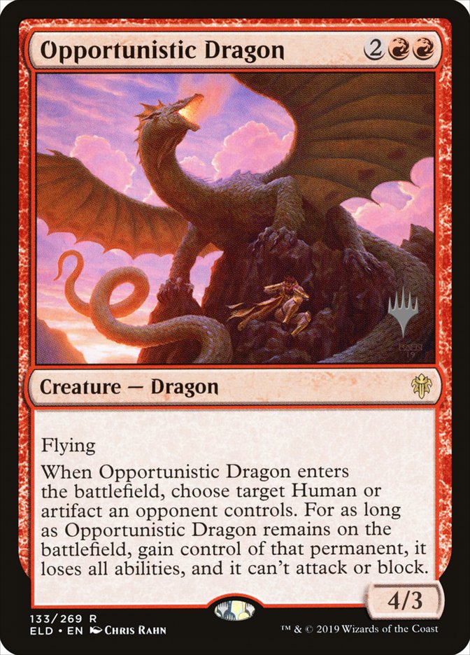 Opportunistic Dragon (Promo Pack) [Throne of Eldraine Promos] | The Gaming-Verse