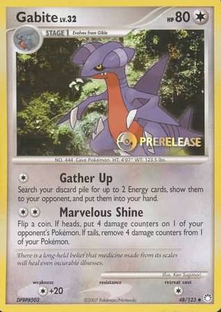 Gabite (48/123) (Prerelease Promo) [Diamond & Pearl: Black Star Promos] | The Gaming-Verse