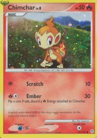 Chimchar (76/130) (Cosmos Holo) [Diamond & Pearl: Base Set] | The Gaming-Verse