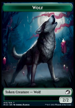 Wolf Token [Innistrad: Midnight Hunt Tokens] | The Gaming-Verse