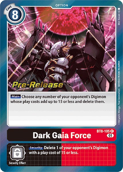 Dark Gaia Force [BT8-105] [New Awakening Pre-Release Cards] | The Gaming-Verse