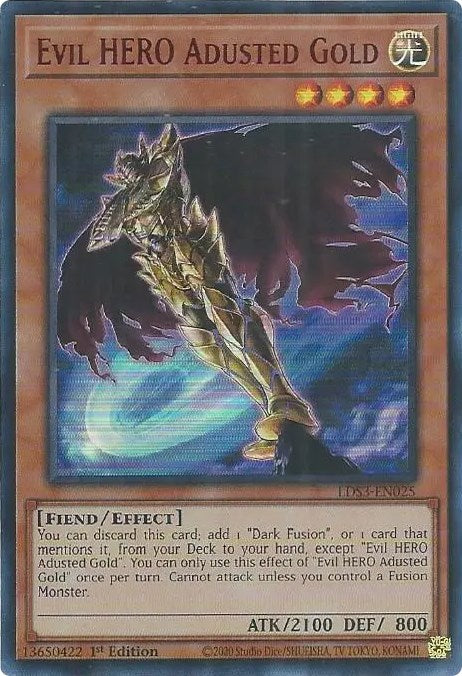 Evil HERO Adusted Gold (Red) [LDS3-EN025] Ultra Rare | The Gaming-Verse