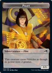 Spirit (002) // Pilot Double-sided Token [Kamigawa: Neon Dynasty Tokens] | The Gaming-Verse