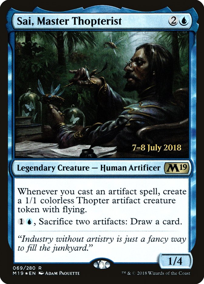 Sai, Master Thopterist  (Prerelease) [Core Set 2019 Prerelease Promos] | The Gaming-Verse