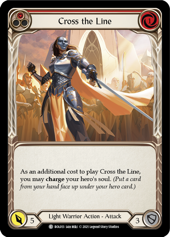 Cross the Line (Red) [BOL013] (Monarch Boltyn Blitz Deck) | The Gaming-Verse