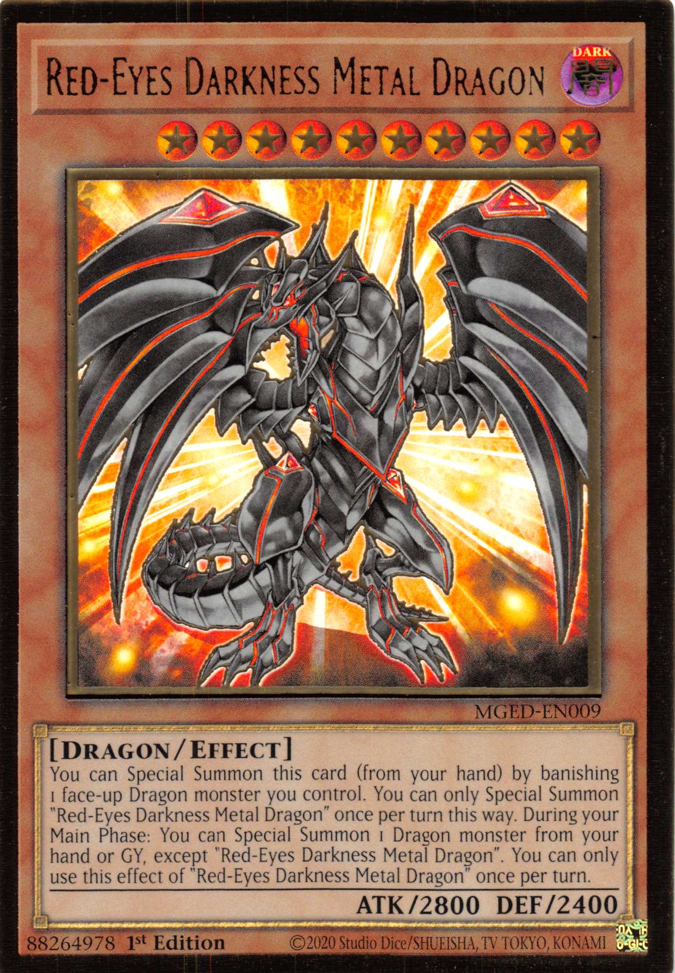 Red-Eyes Darkness Metal Dragon [MGED-EN009] Gold Rare | The Gaming-Verse