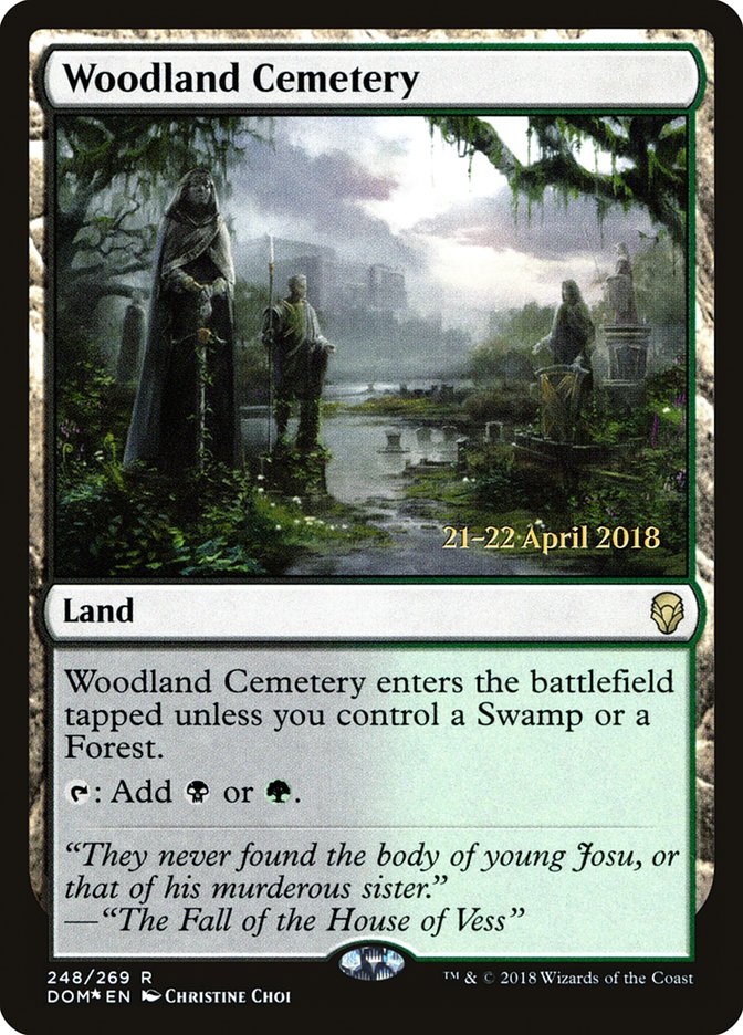 Woodland Cemetery  (Prerelease) [Dominaria Prerelease Promos] | The Gaming-Verse