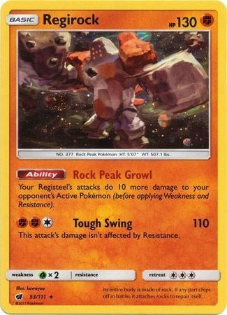 Regirock (53/111) (Cosmos Holo) [Sun & Moon: Crimson Invasion] | The Gaming-Verse