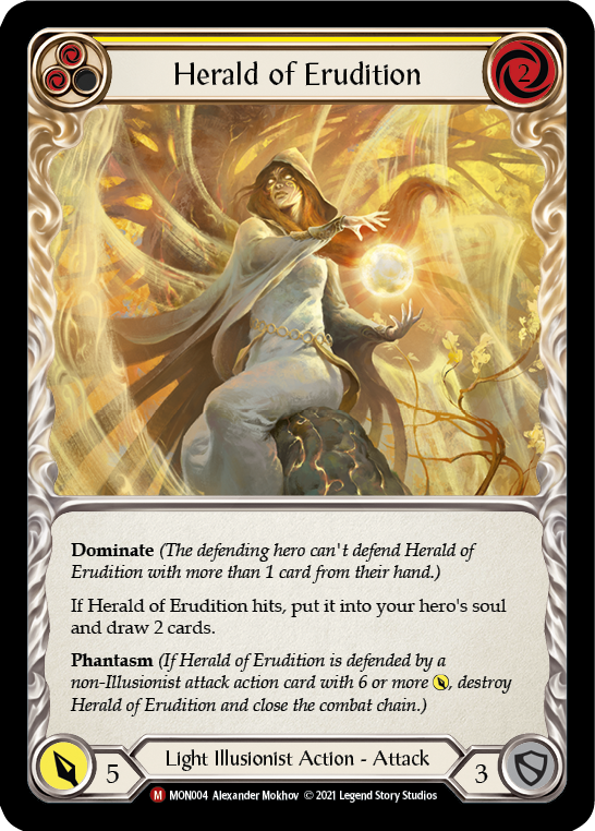 Herald of Erudition (Rainbow Foil) [MON004-RF] 1st Edition Rainbow Foil | The Gaming-Verse