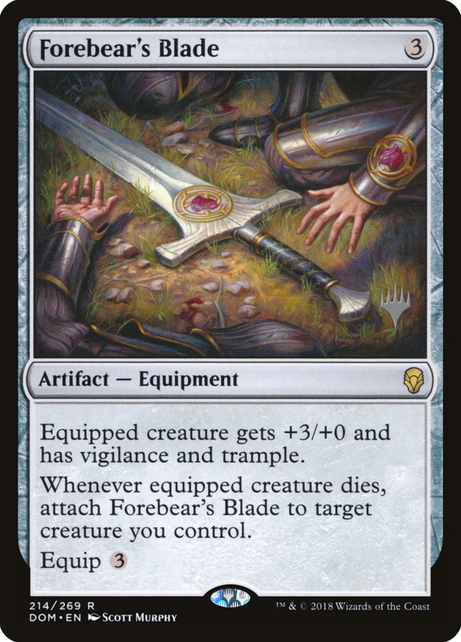 Forebear's Blade (Promo Pack) [Dominaria Promos] | The Gaming-Verse