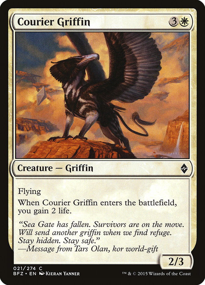 Courier Griffin [Battle for Zendikar] | The Gaming-Verse