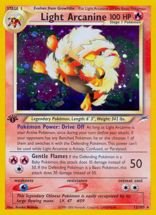 Light Arcanine (12/105) [Neo Destiny 1st Edition] | The Gaming-Verse