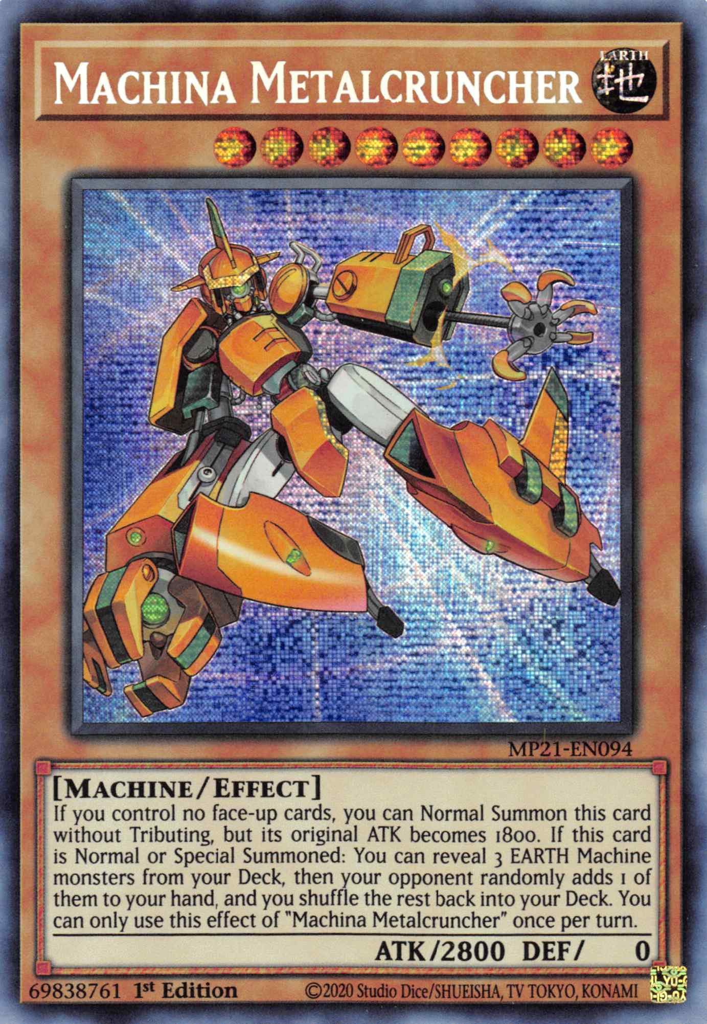 Machina Metalcruncher [MP21-EN094] Prismatic Secret Rare | The Gaming-Verse