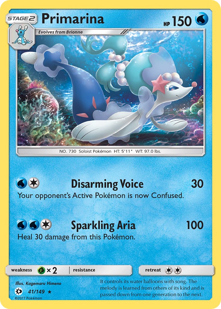 Primarina (41/149) (Theme Deck Exclusive) [Sun & Moon: Base Set] | The Gaming-Verse