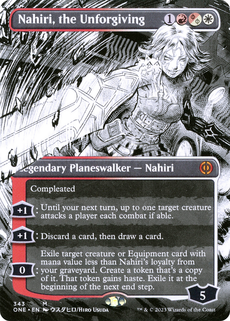 Nahiri, the Unforgiving (Borderless Manga) [Phyrexia: All Will Be One] | The Gaming-Verse