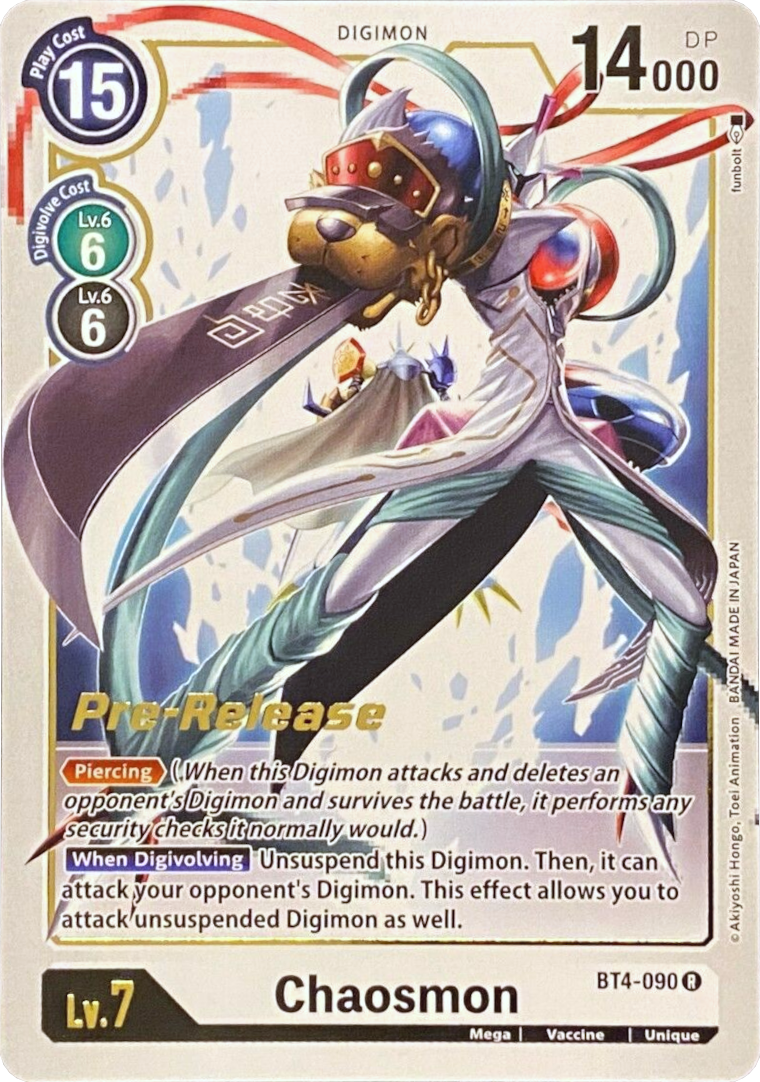 Chaosmon [BT4-090] [Great Legend Pre-Release Promos] | The Gaming-Verse