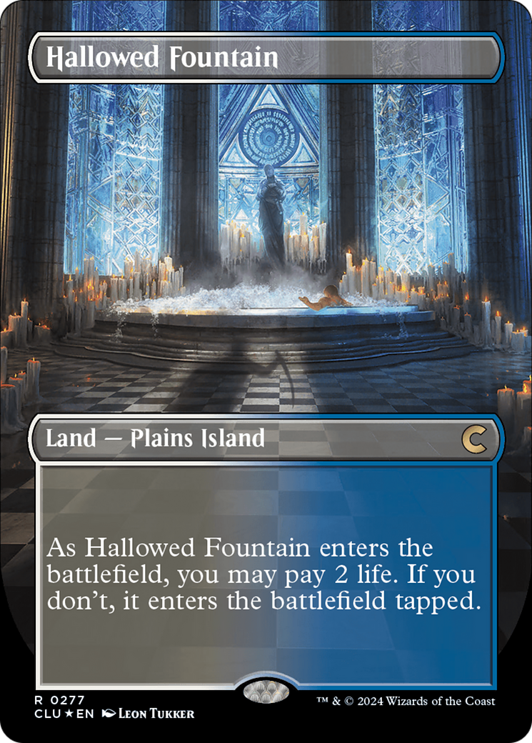 Hallowed Fountain (Borderless) [Ravnica: Clue Edition] | The Gaming-Verse