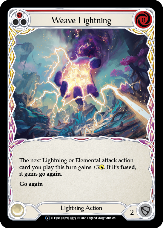 Weave Lightning (Red) [U-ELE180] Unlimited Rainbow Foil | The Gaming-Verse