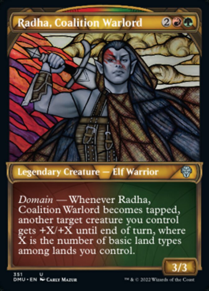 Radha, Coalition Warlord (Showcase Textured) [Dominaria United] | The Gaming-Verse