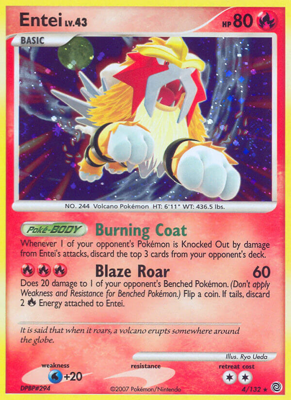 Entei (4/132) (Cracked Ice Holo) [Diamond & Pearl: Secret Wonders] | The Gaming-Verse