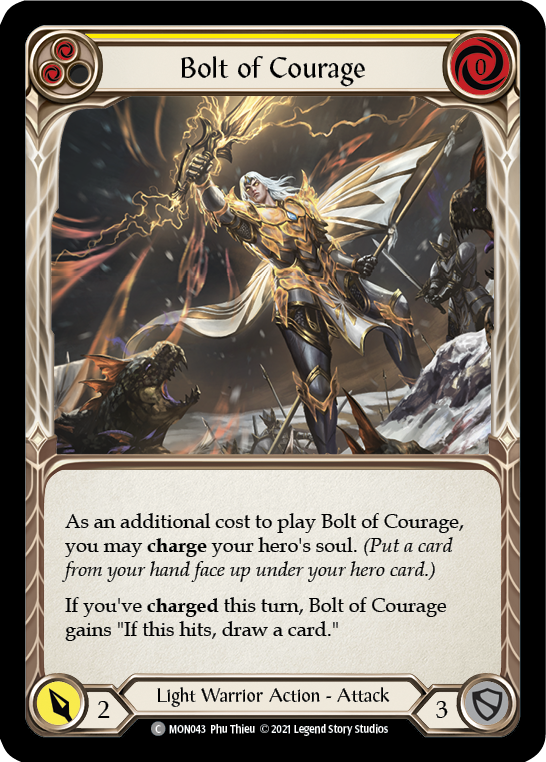 Bolt of Courage (Yellow) [MON043] 1st Edition Normal | The Gaming-Verse