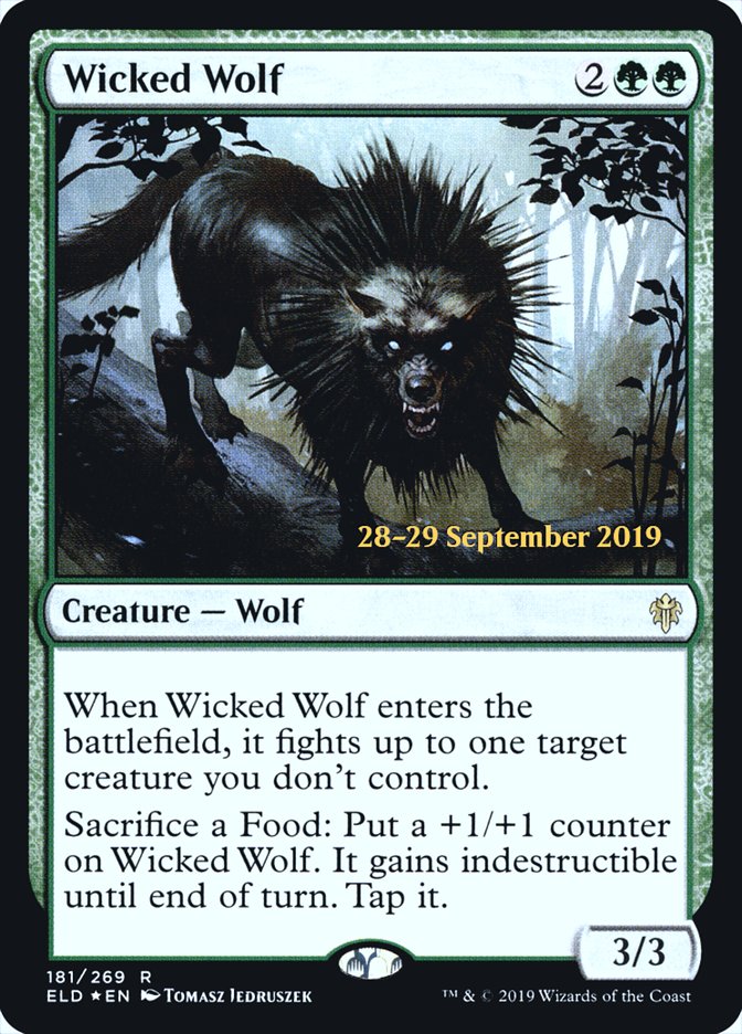 Wicked Wolf  [Throne of Eldraine Prerelease Promos] | The Gaming-Verse